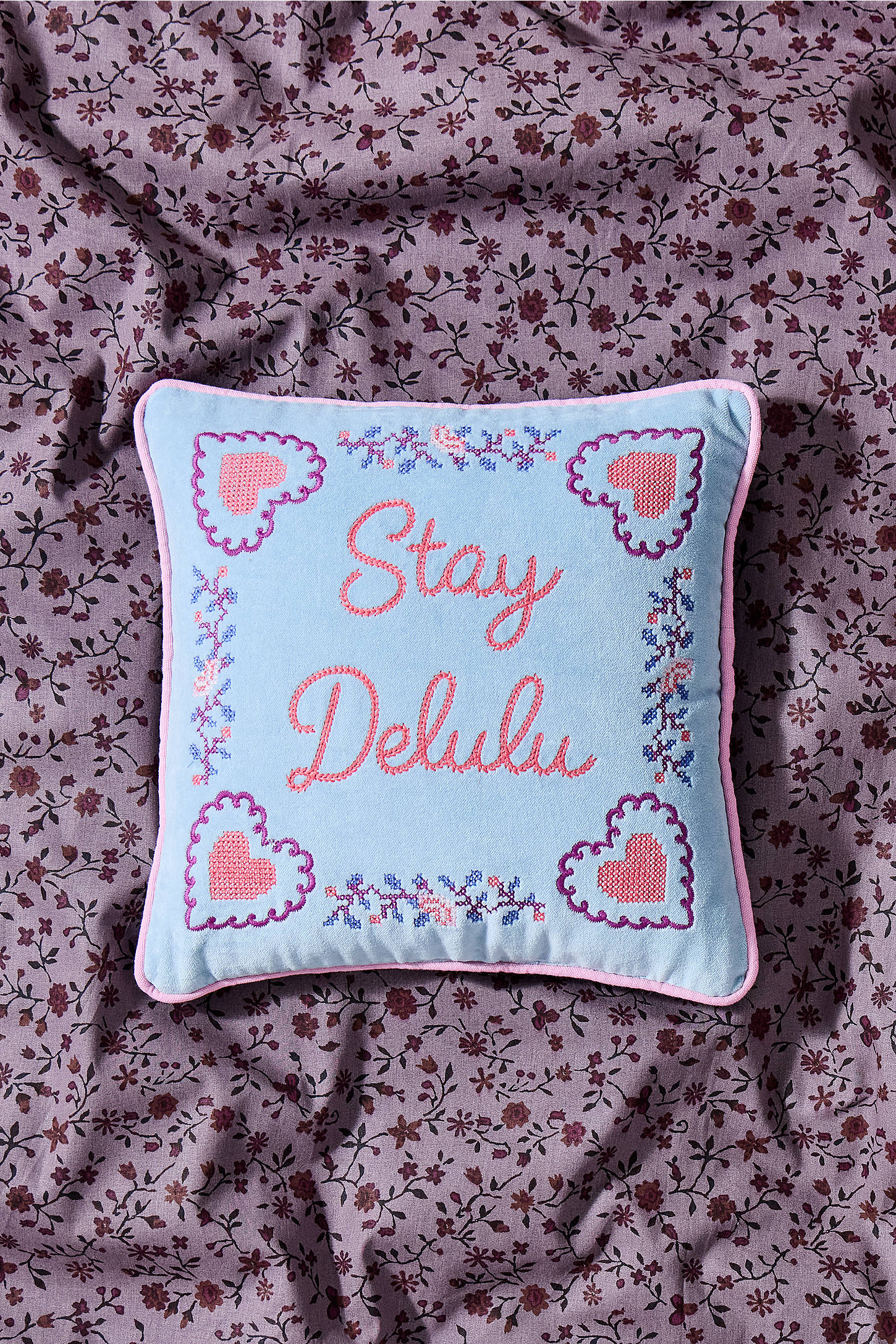 Stay Delulu Mini Cushion - Blue