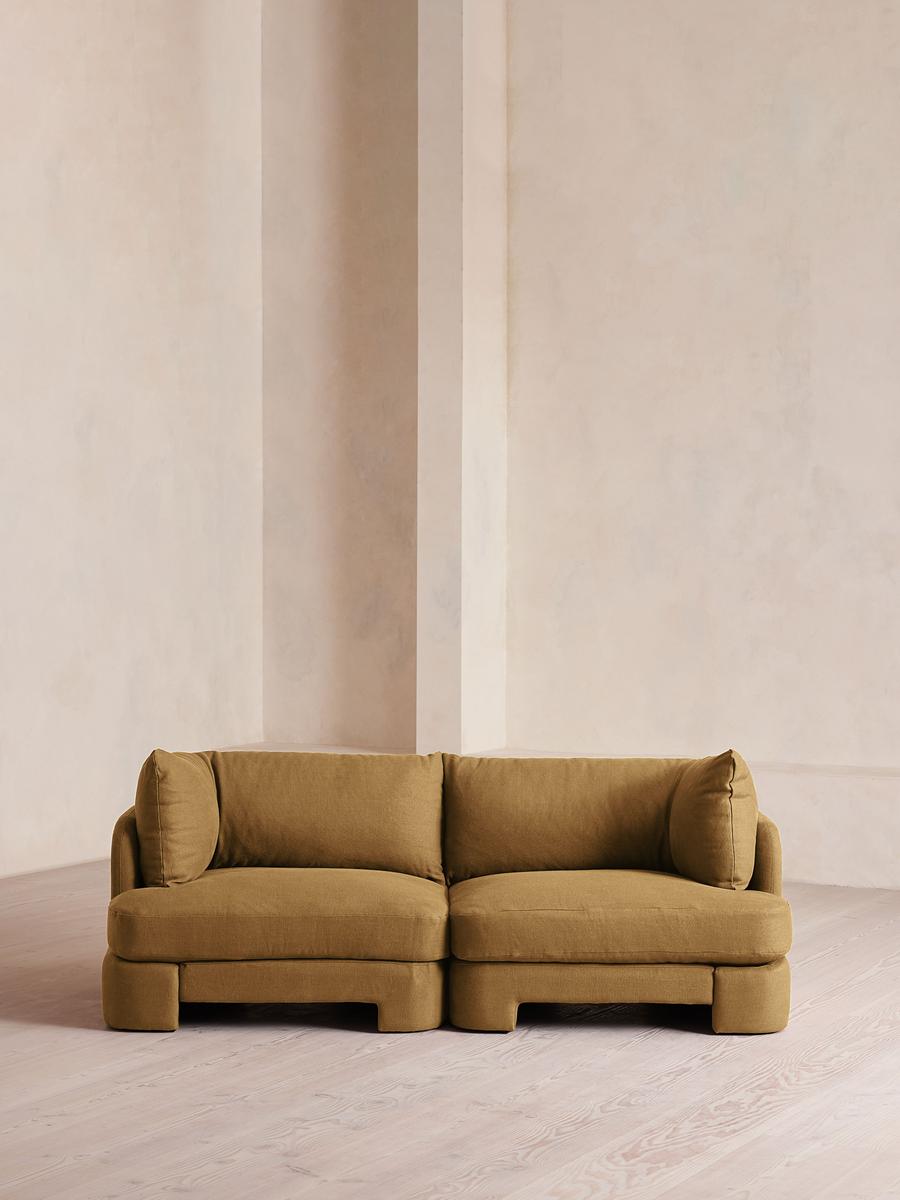 Odell Deeper Sit Modular Sofa, Three Seater, Linen, Ochre