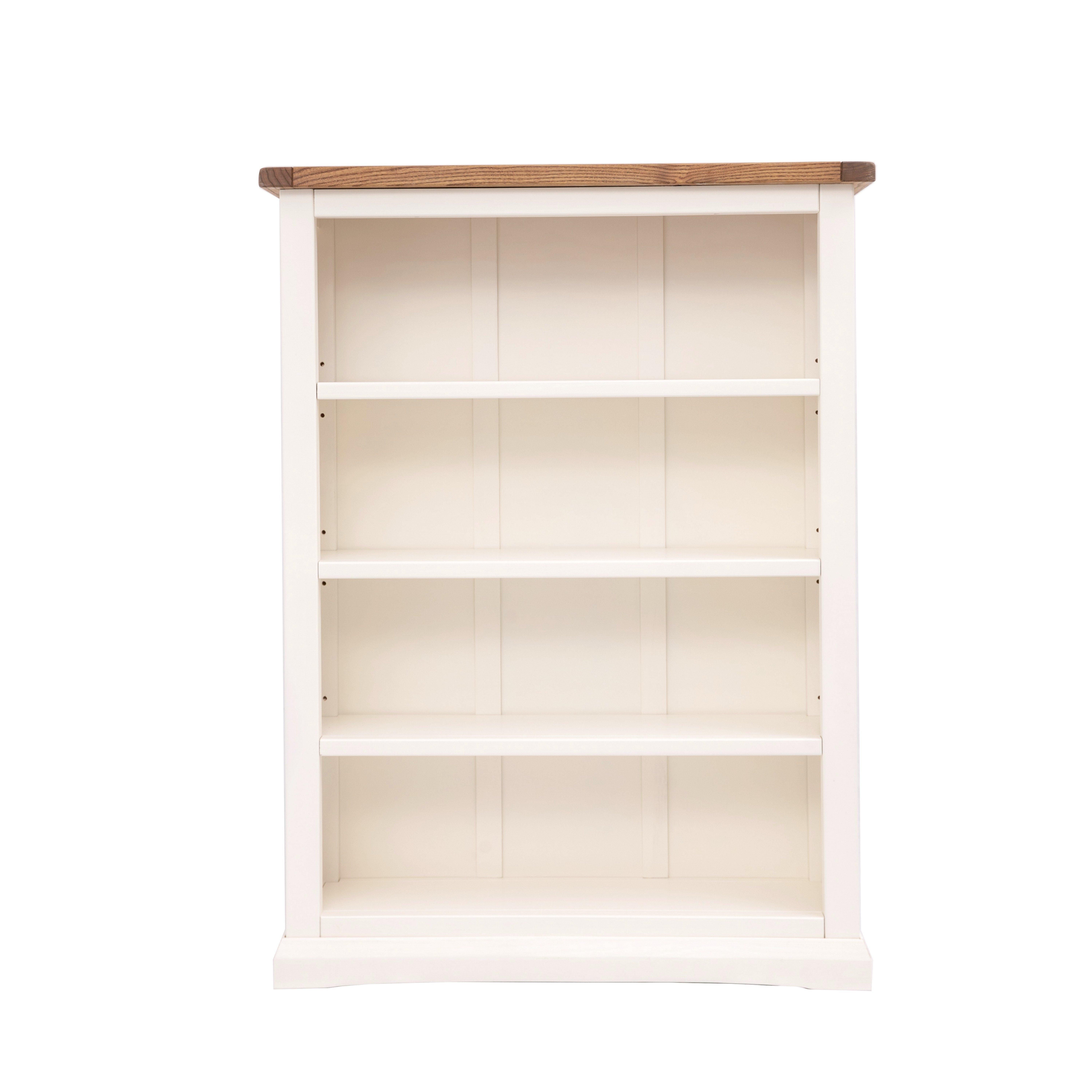 Cabinet Bits Bookcase with plinth 120x90x25cm in Off-White