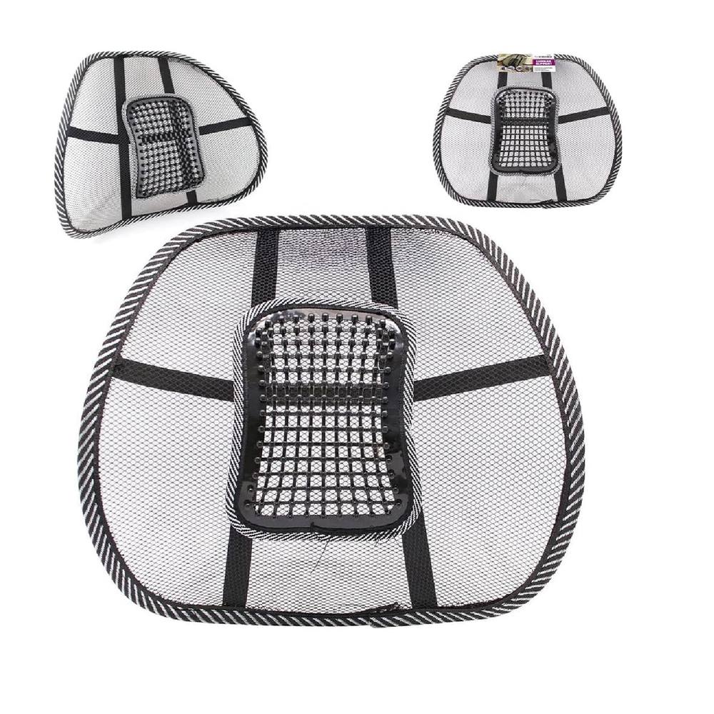 BARGAINS-GALORE Mesh Black Lumbar Cushion Office Spine Support Lower Back Pain Relief