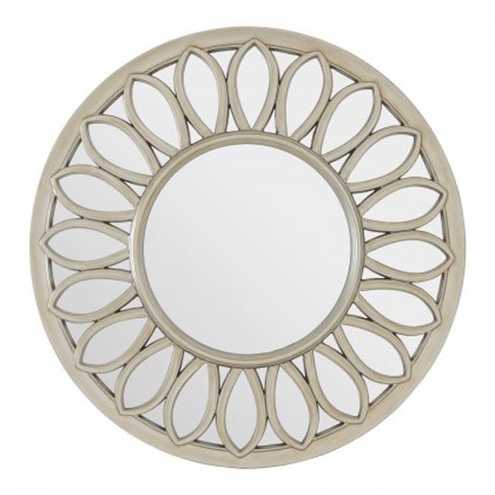 Sirloin Round Wall Bedroom Mirror In Weathered Gold Frame