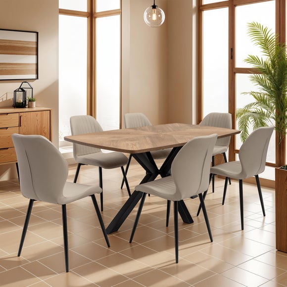 Hampton Rectangular 6 Seater Dining Table, Brown