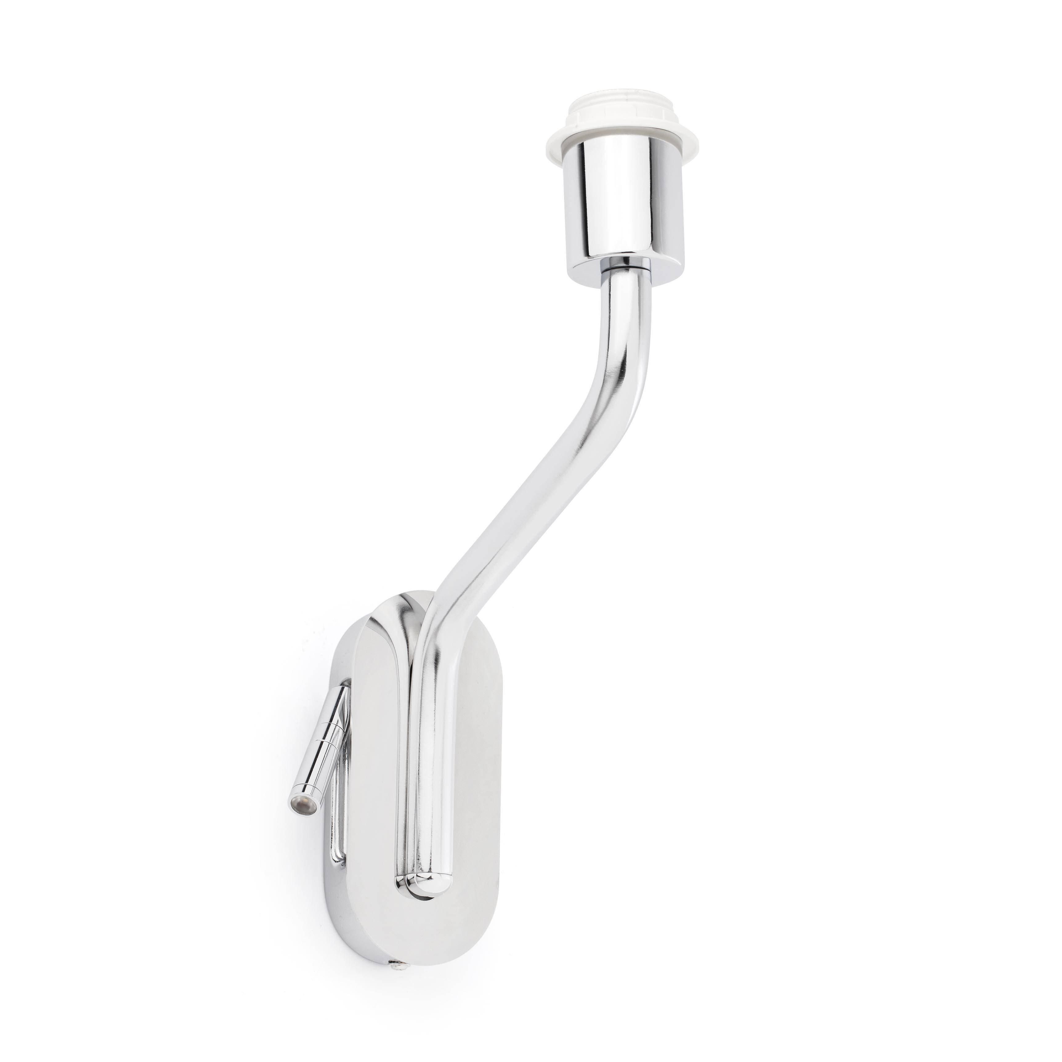 Netlighting Eterna 1 Light Indoor Wall Reading Light Chrome Shade Not Included E27 in Grey