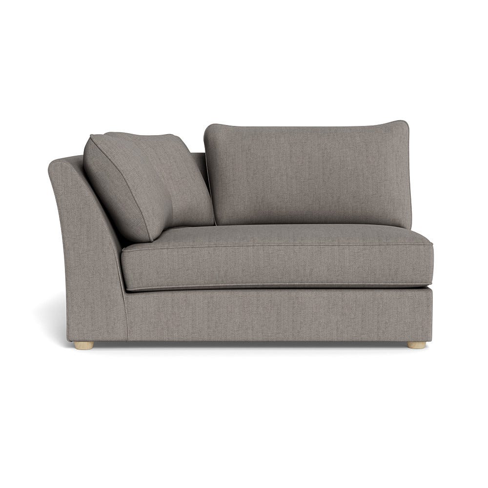 Heal's Tailor Large Curved Left Hand Facing Corner Unit Broad Weave Pebble Natural Feet
