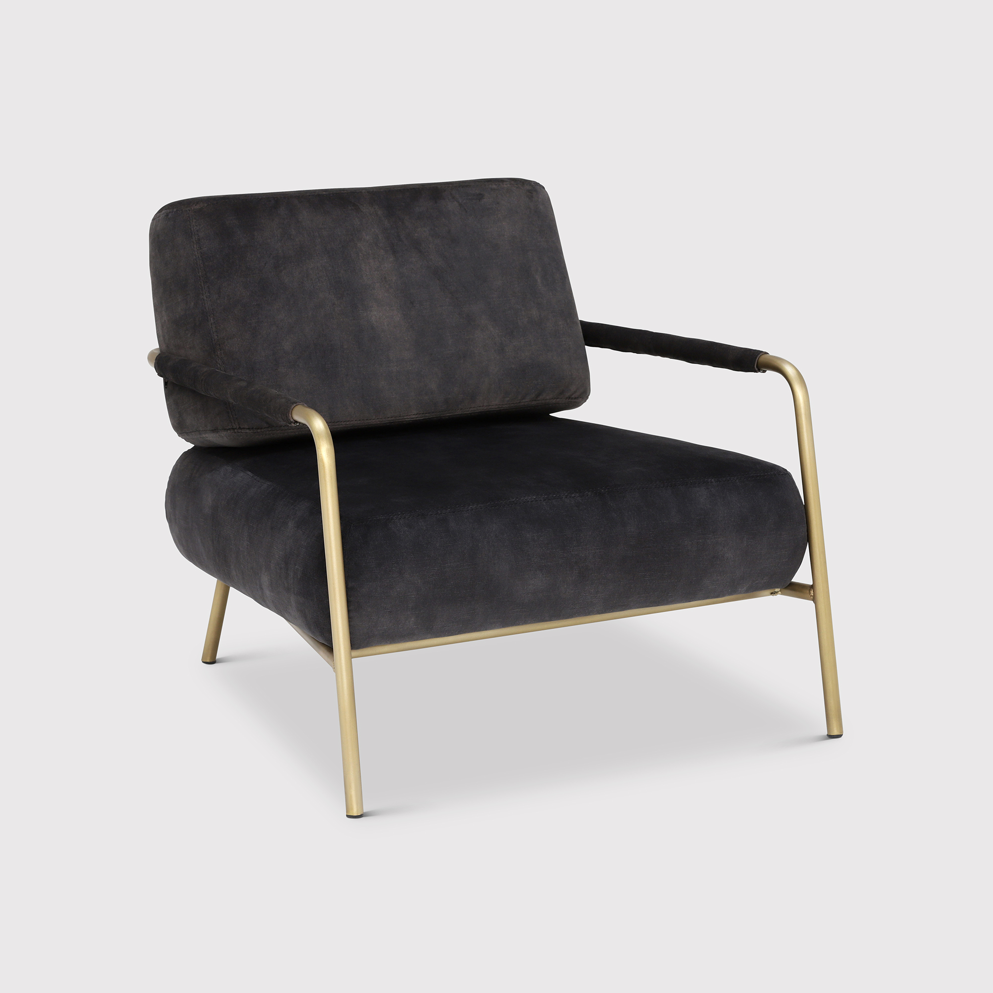 Pure Furniture Fraser Club Armchair, Black Fabric | Barker & Stonehouse