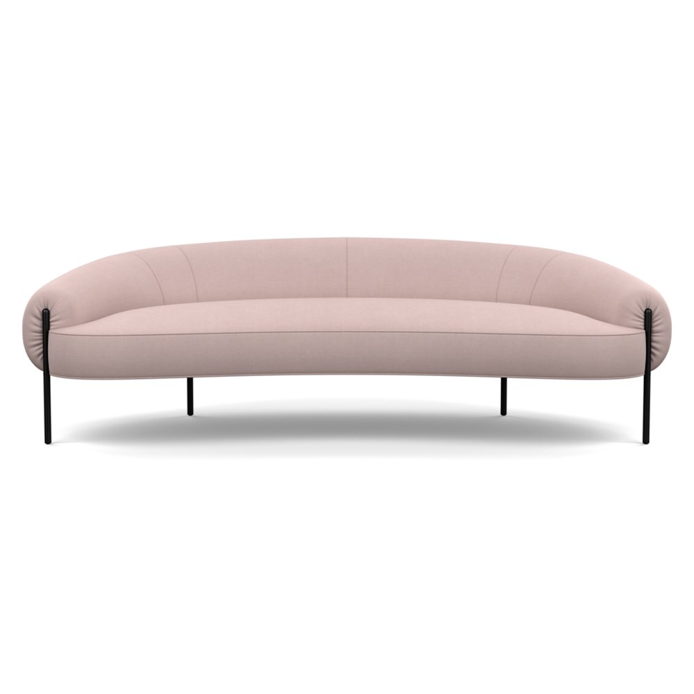 Heal's Isola 3 Seater Sofa Siena Cotton Dusky Pink Black Feet