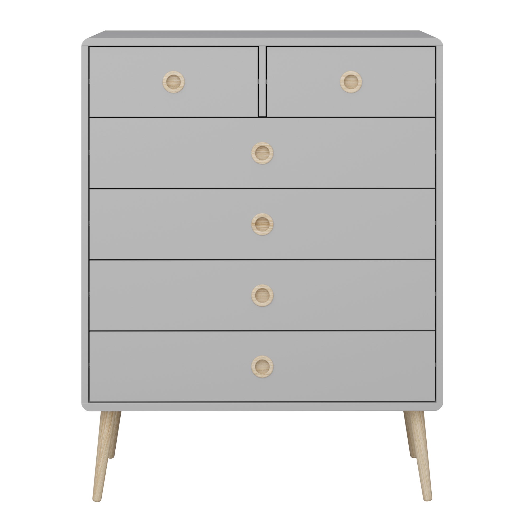 Softline 6 Drawer Chest Grey