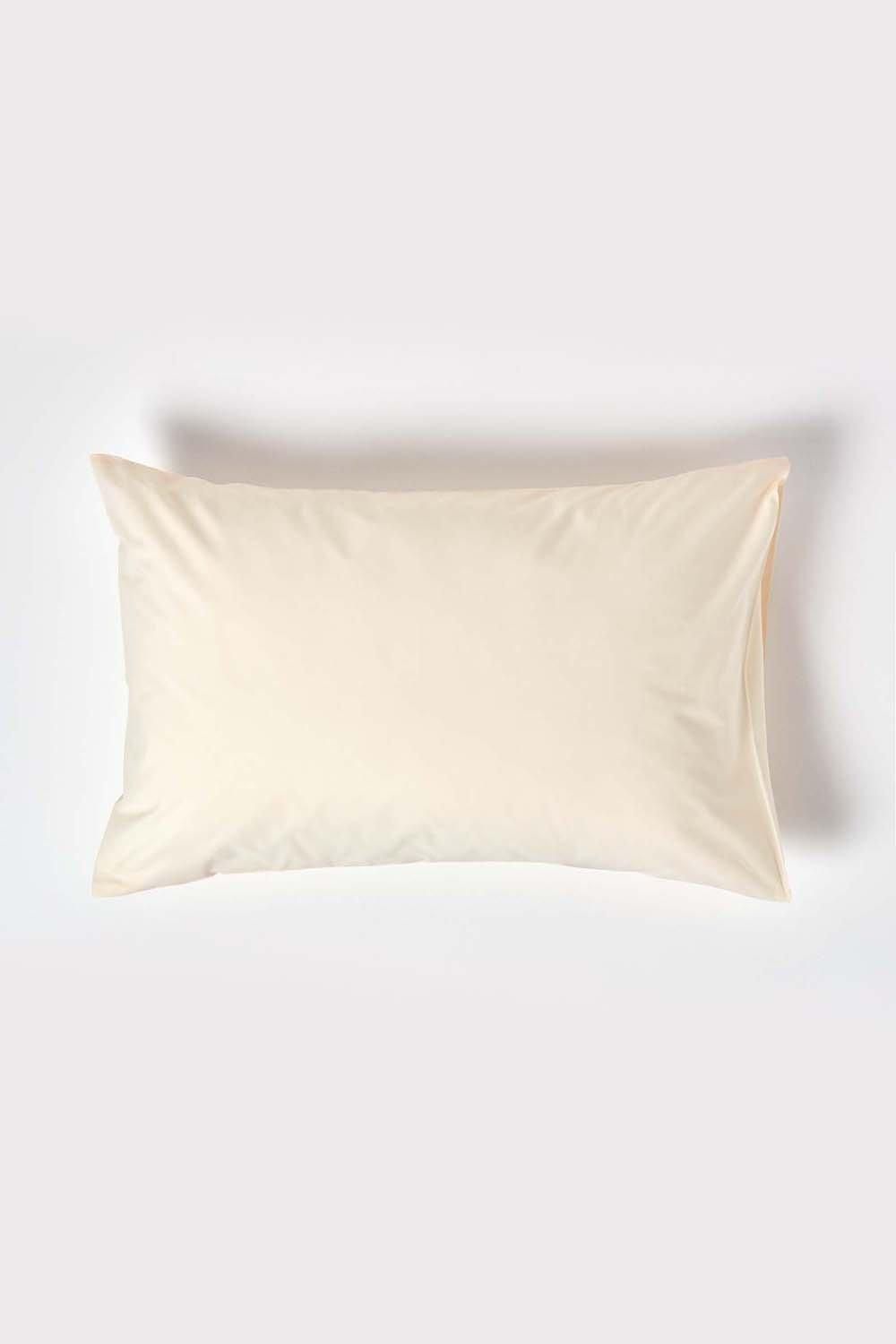 Homescapes Egyptian Cotton Housewife Pillowcase 200 TC, Standard Size in Cream