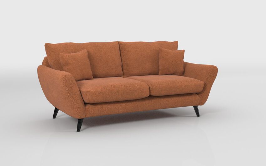 Orange Fabric Edale 3 Seater Sofa