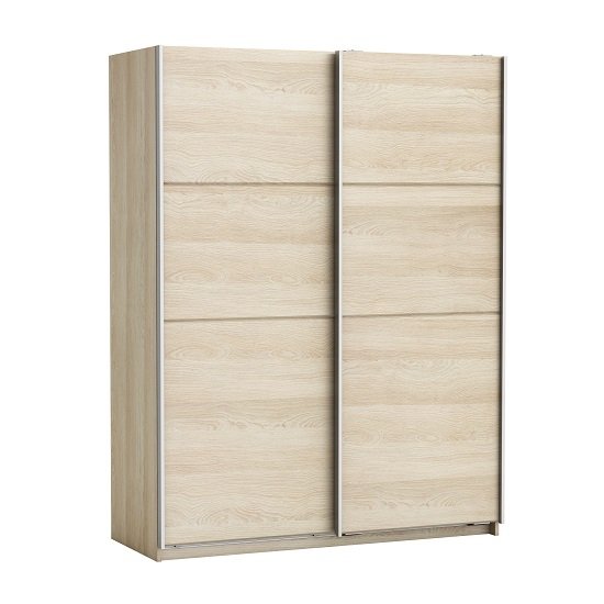 Rossett Wooden Wardrobe Large In Shannon Oak And Linen