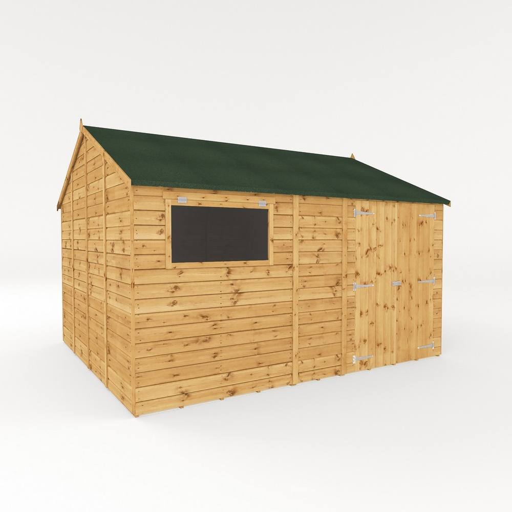 Mercia 12 x 10 Feet Premium Shiplap Reverse Apex Workshop in Light Brown