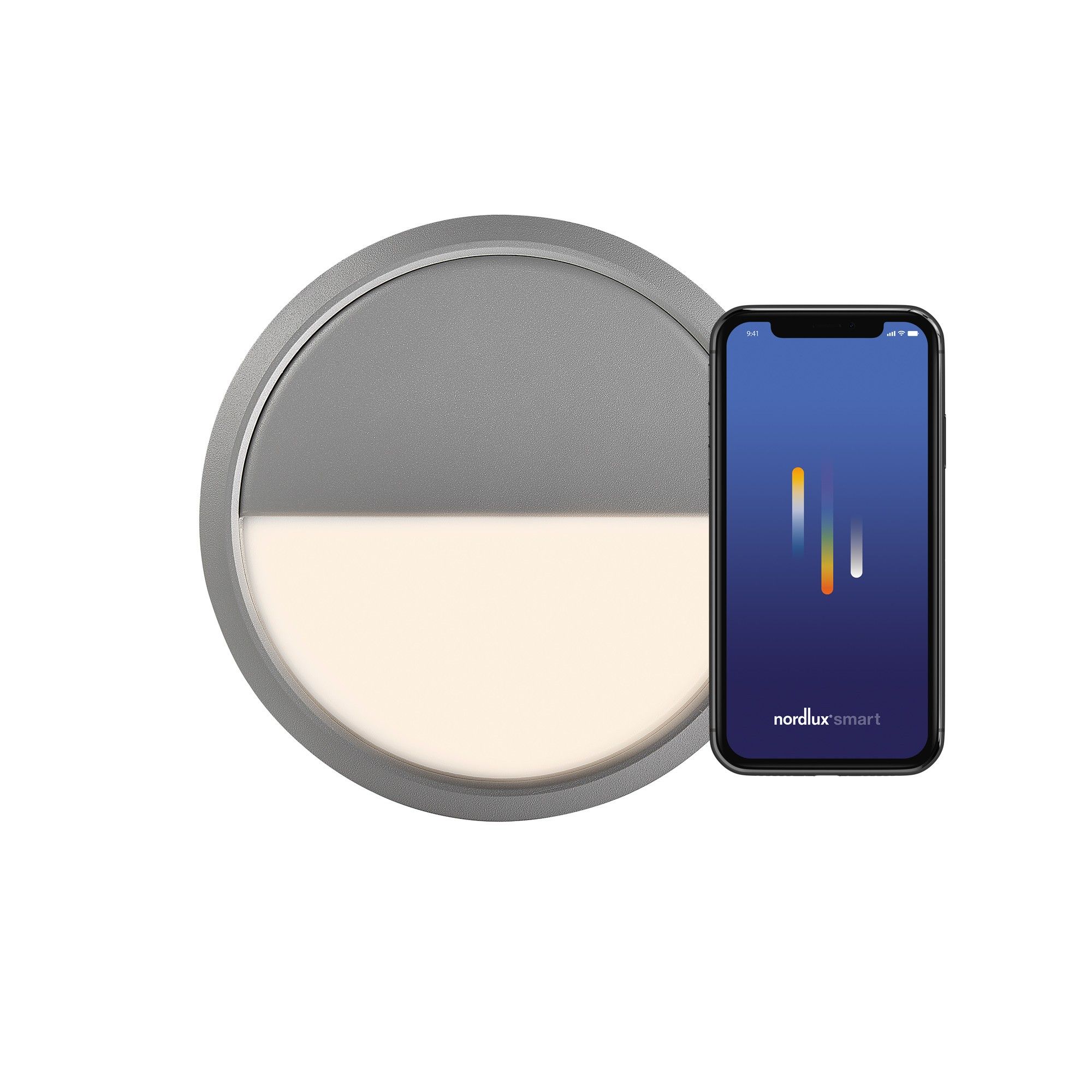 Nordlux Modern Outdoor Ceiling Light Grey Aluminium Intergrated LED Smart, IP54