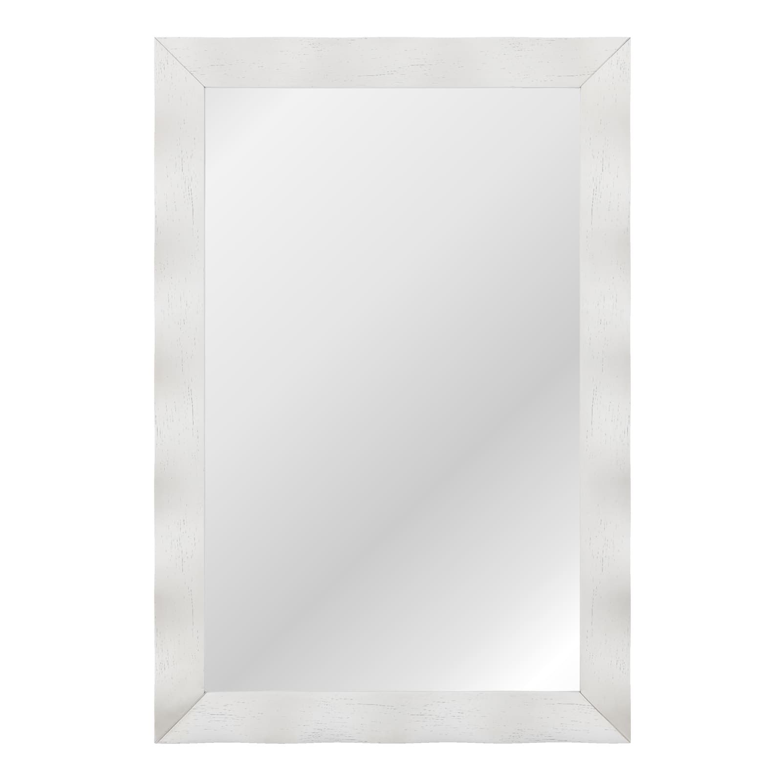 Costway Farmhouse Wall Mirror 106CM x71CM Wood Vanity Wall Mirror in White