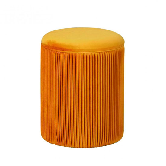 Salim Fabric Storage Ottoman Stool In Curry