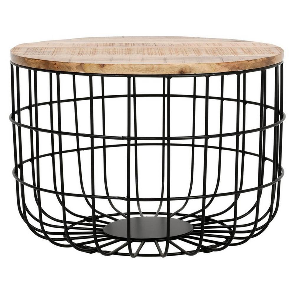 Indian Hub Artwork Coffee Table/Blanket Box - Solid Mango Wood - L55xW100xH40cm in Brown