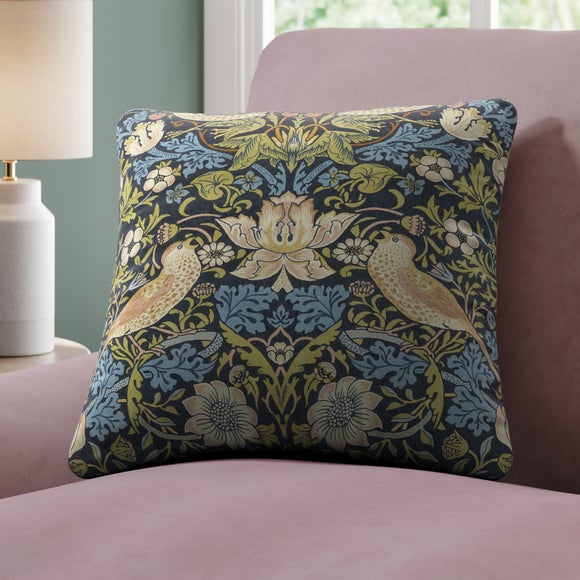 William Morris At Home Strawberry Thief 100% Cotton Made To Order Cushion Cover