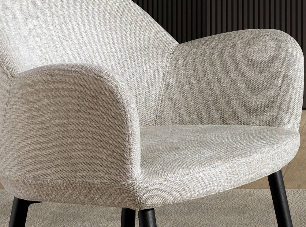 Angel Cerda Light Grey Fabric Stool with Armrests (Model ) 5
