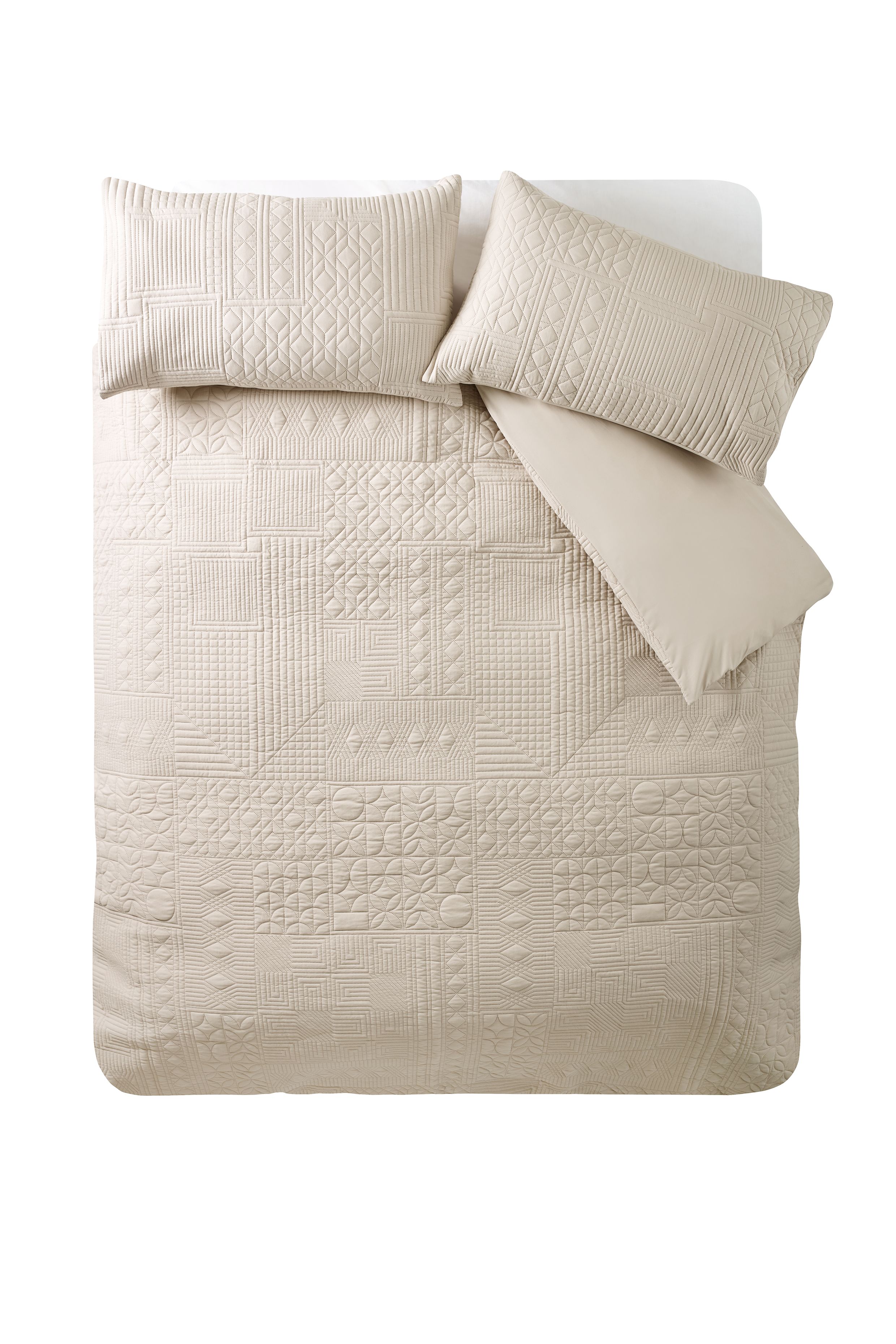 Catherine Lansfield 'Folkstone Geo' Duvet Cover Set in Natural 4