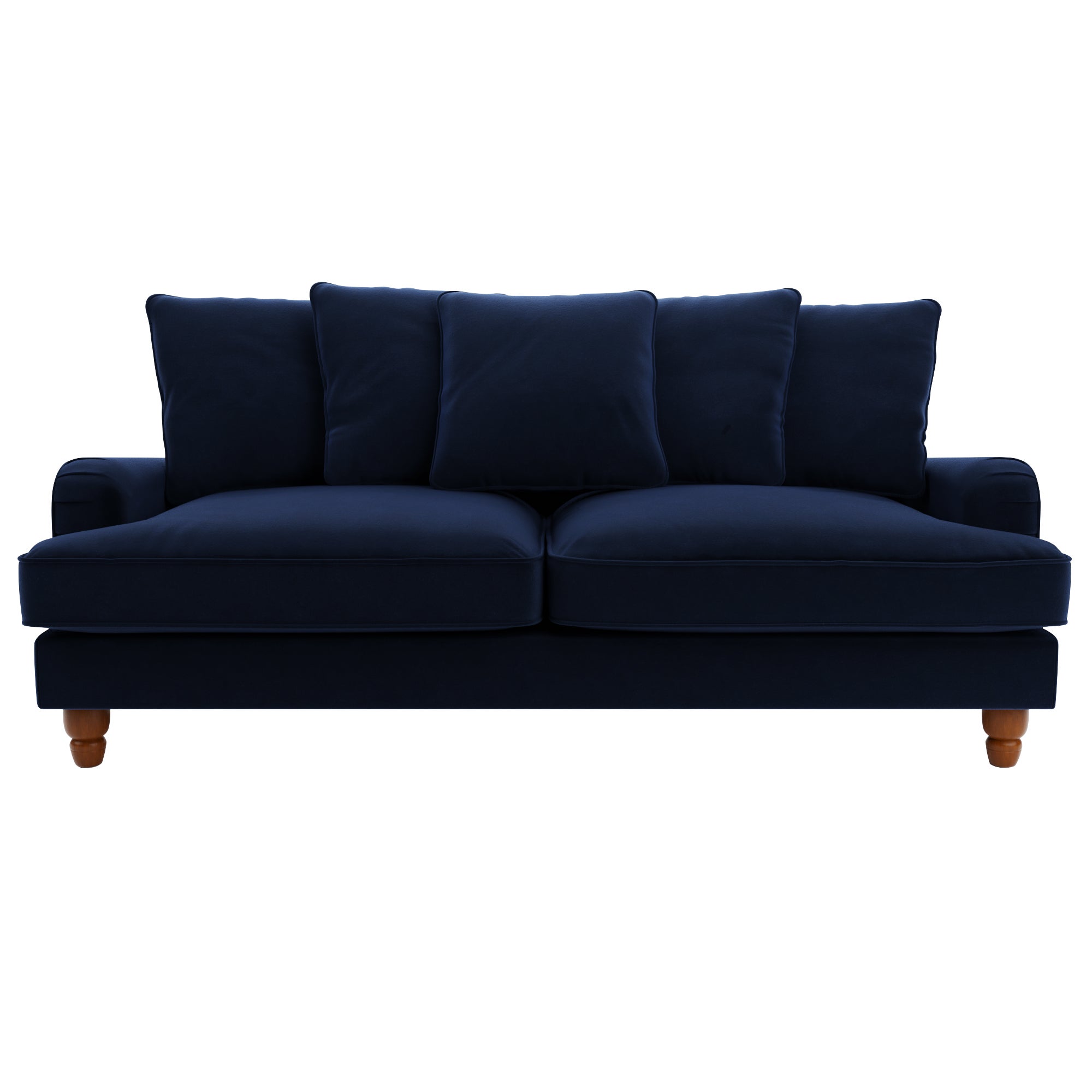 Beatrice Velvet Scatter Back 3 Seater Sofa Navy