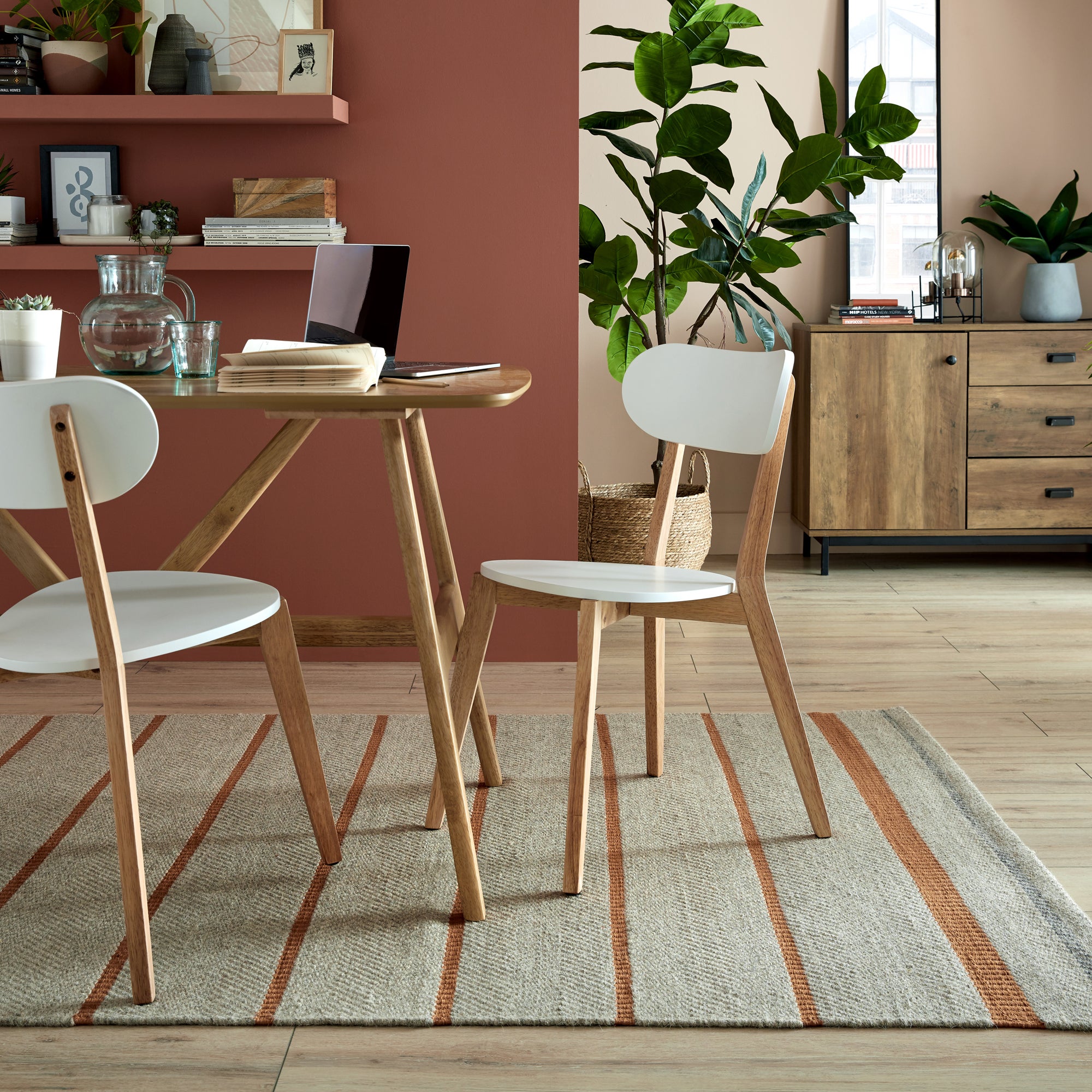 Terra Stripe Flatweave Rug Coral
