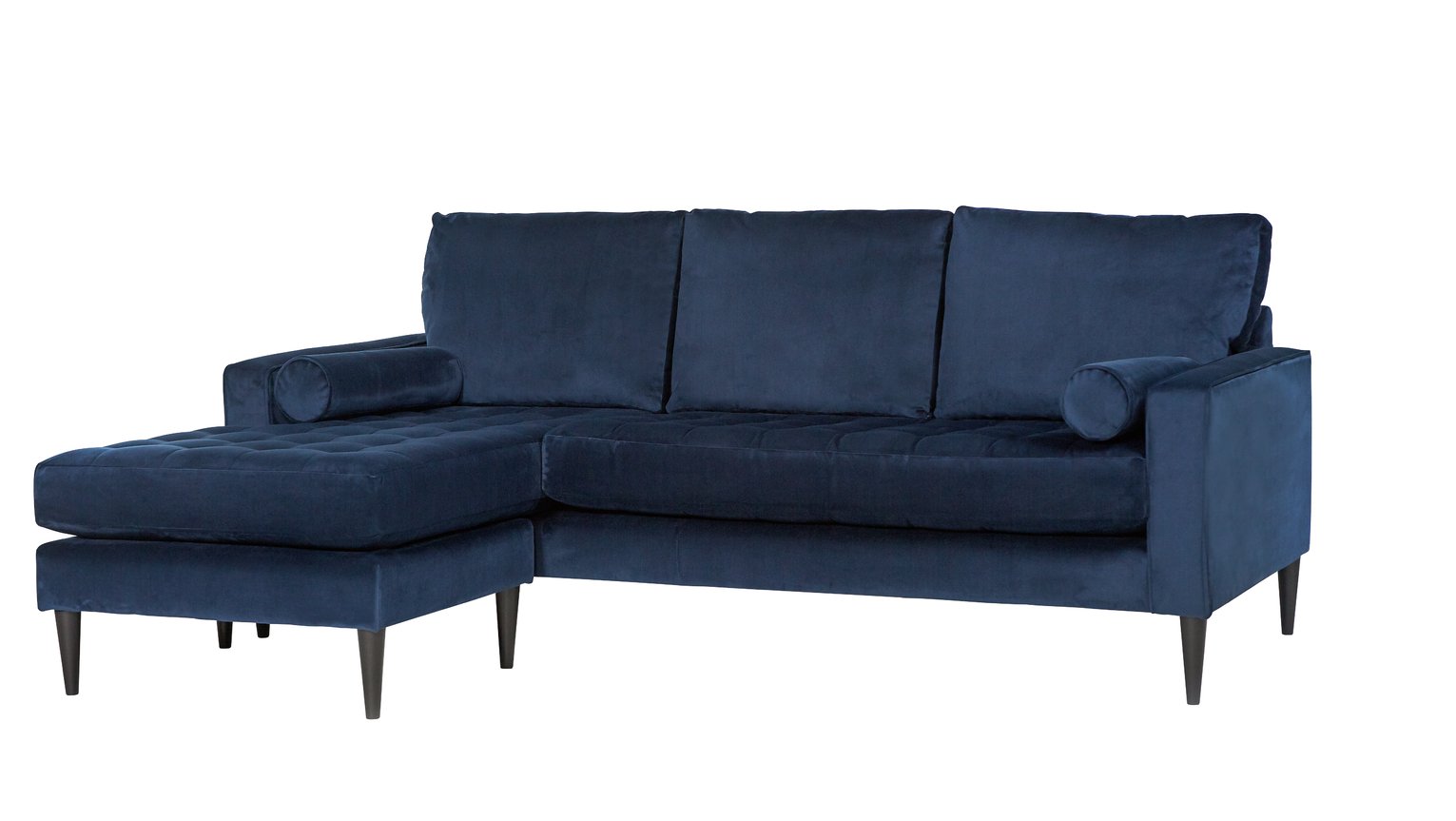 Habitat Hudson Reversible Corner Velvet Sofa - Blue
