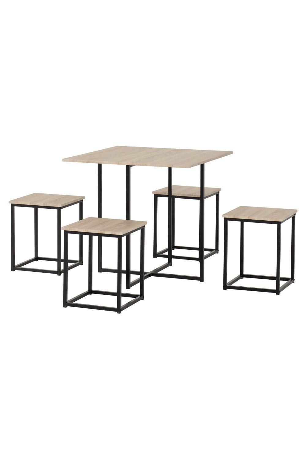 Seconique Kent 1+4 Stowaway Dining Set in Light Oak 3