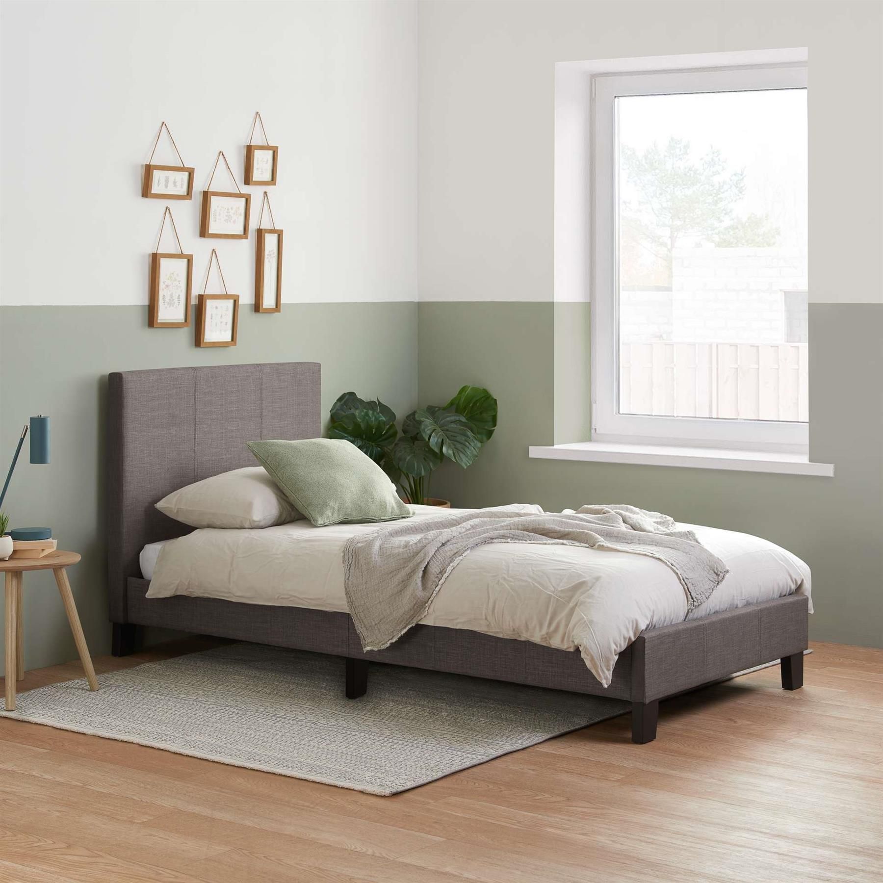 Birlea Bed Frame & Mattress Grey Fabric Sleepsoul Paris