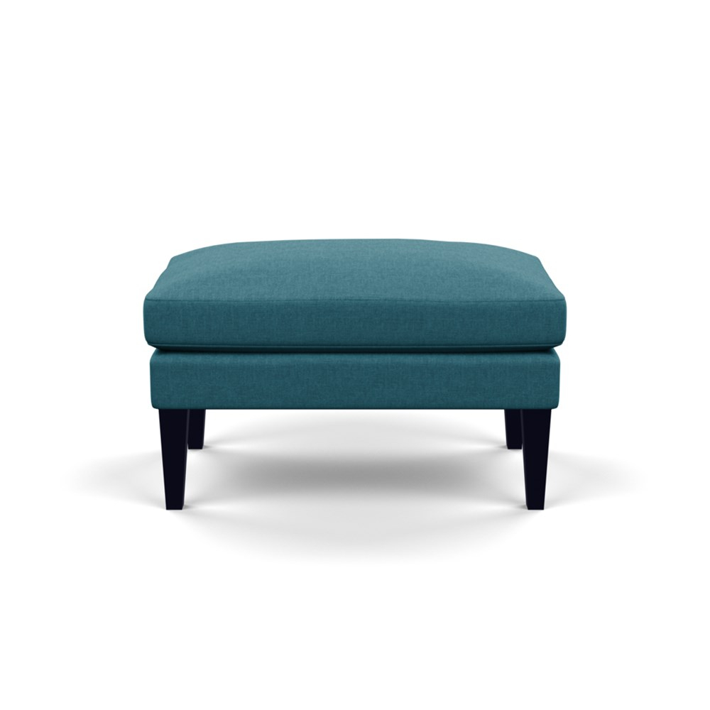 Heal's Wallis Ottoman Brushed Cotton Cadet Black Feet
