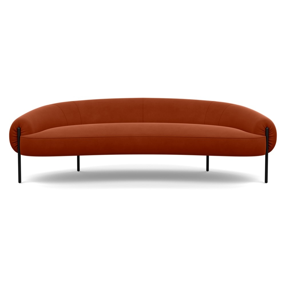 Heal's Isola 3 Seater Sofa Nobilis Velvet Rust Black Feet