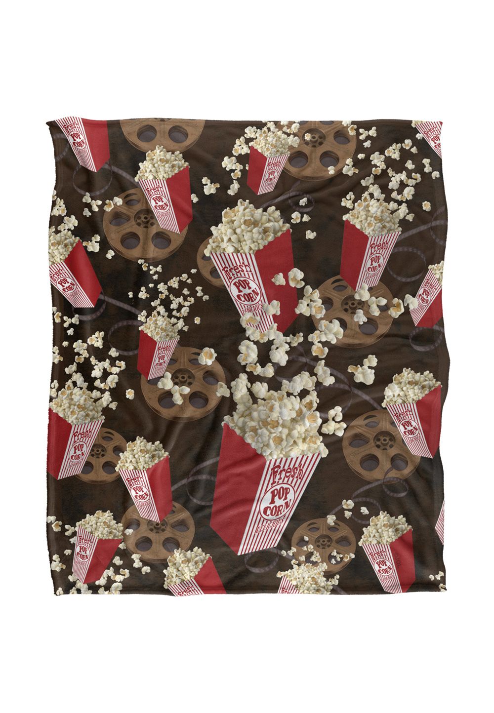 JQ Licensing Rle Popcorn Pattern Silky Touch Super Soft Throw Blanket 152 X 127 cm in White
