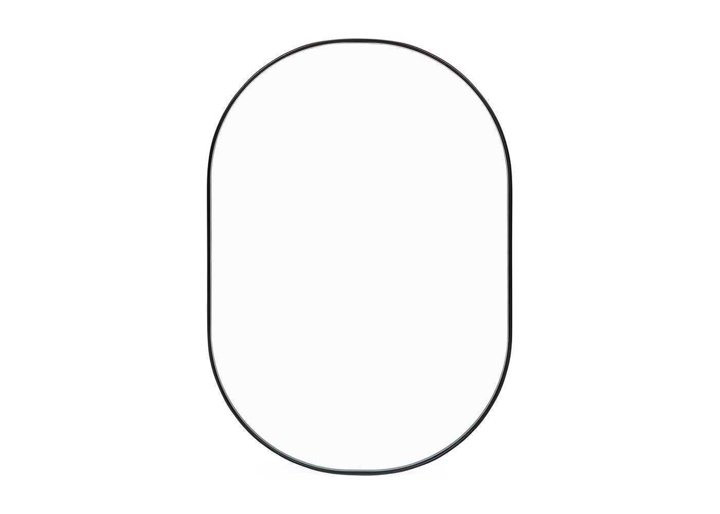 Heal's Fine Edge Mirror Oval Black Small