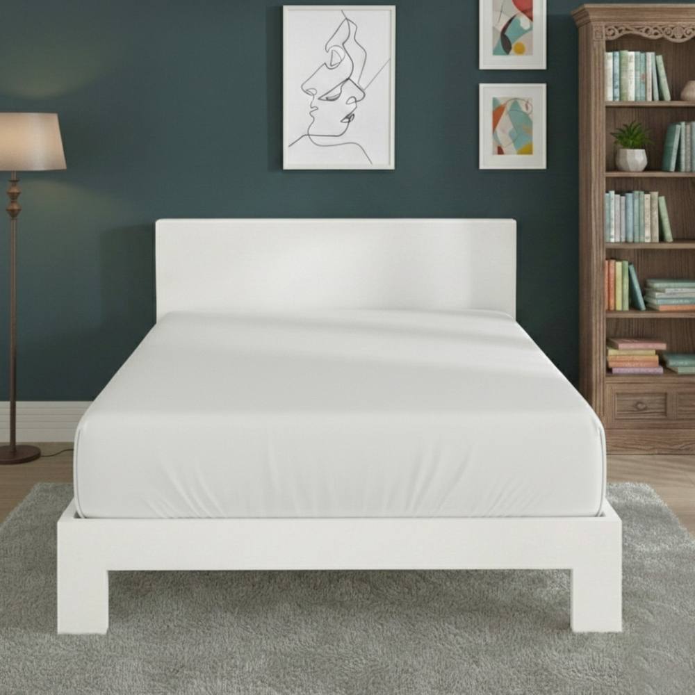 Snug City Polycotton Fitted Sheet Extra Deep 40cm Skirt Easy Care in White