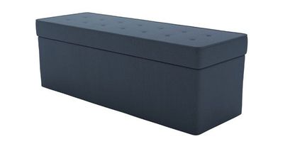 Buttons Storage Bench in Midnight Blue Brushed Linen Cotton - sofa.com