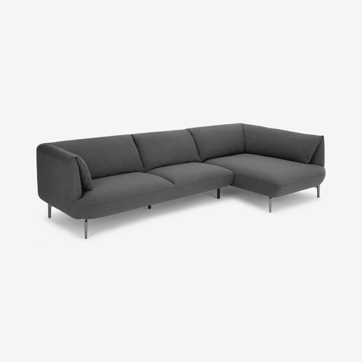 Inka Right Hand Facing Chaise End Corner Sofa, Marl Grey Fabric