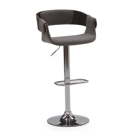 Rita Fabric Gas Lift Bar Stool In Grey