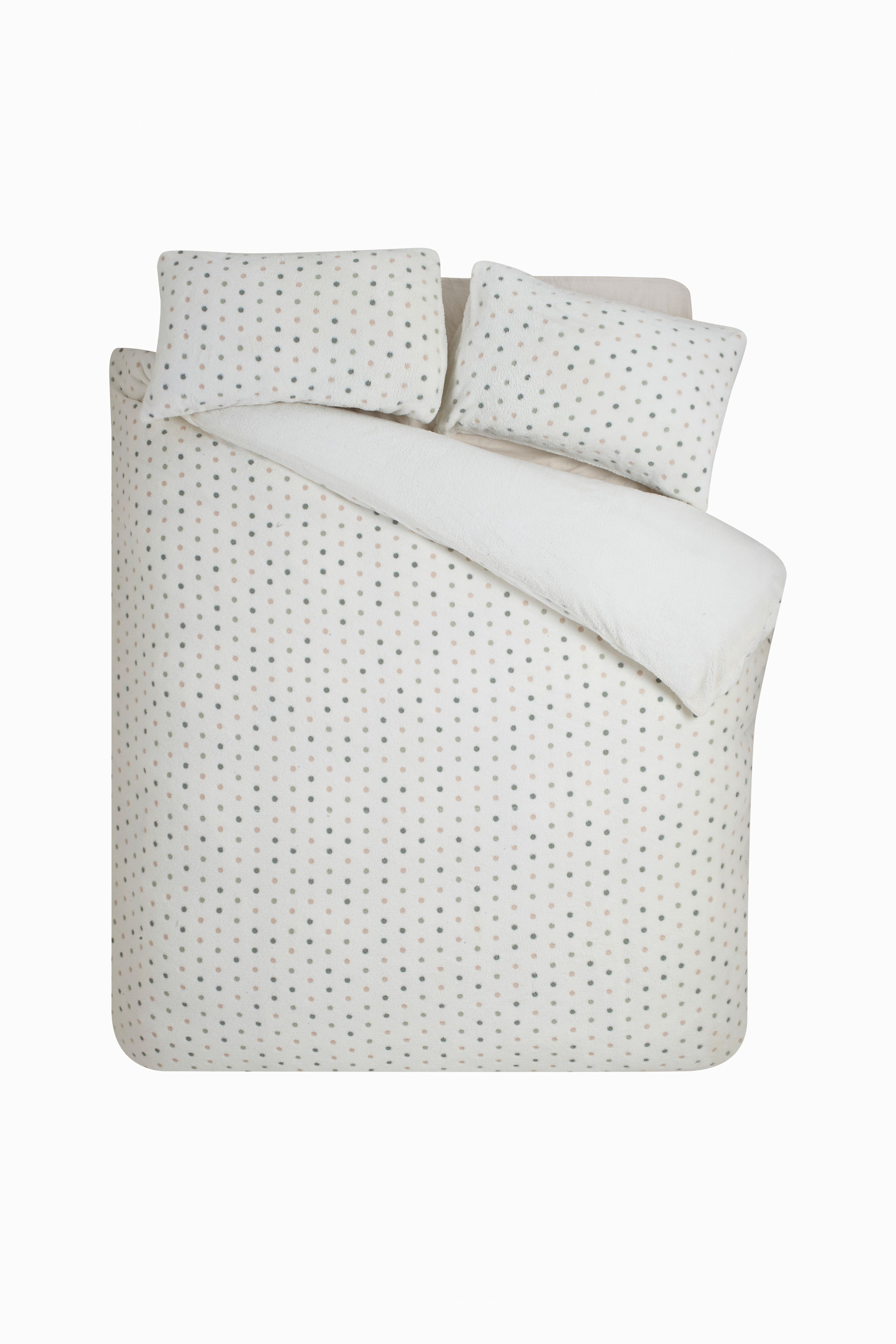 Catherine Lansfield 'Cosy Spot' Fleece Duvet Cover Set Cream 4