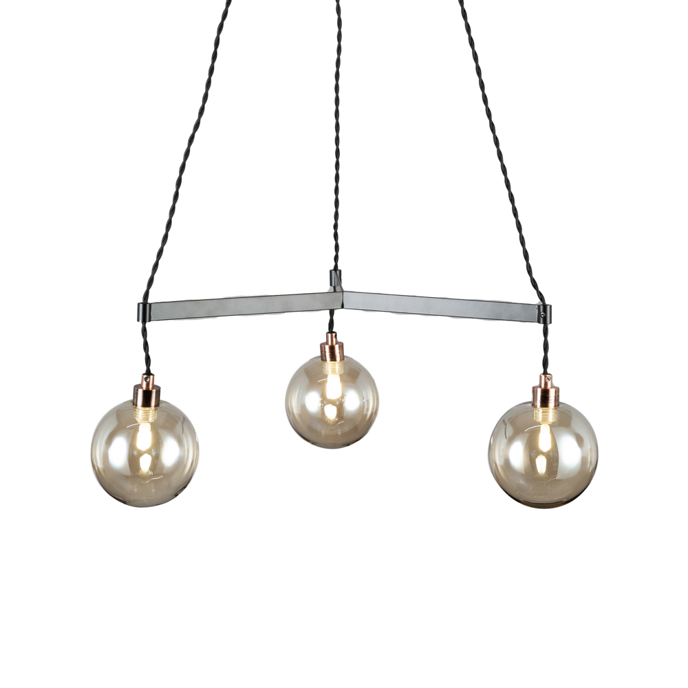 Juniper 3 Light Ceiling Pendant, Copper and Black
