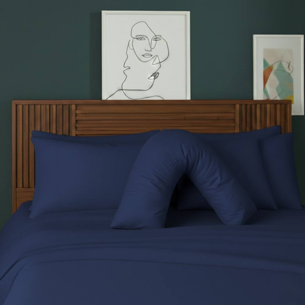Snug City V Shape Pillowcase for Support Maternity Pillows Polycotton Easy Care in Blue