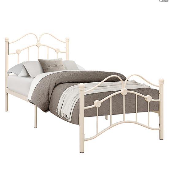Canterbury Steel Single Bed In Cream