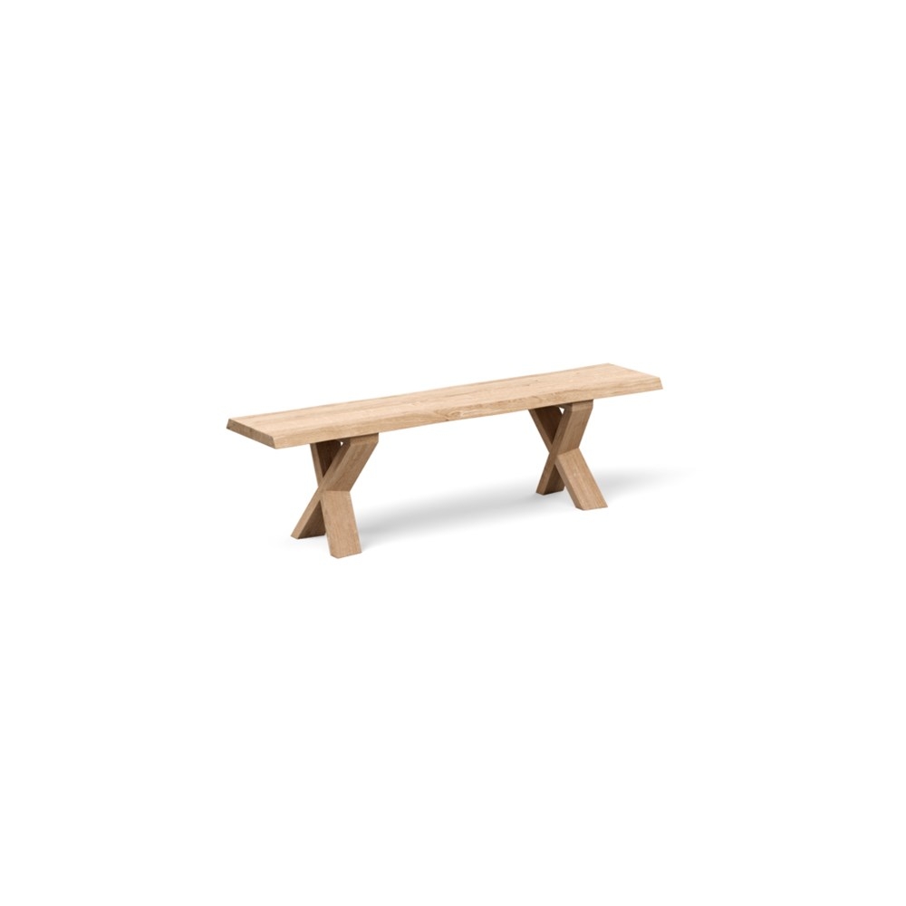 Heal's Oslo Bench 200x35cm White Oiled Oak Natural Edge Not Filled