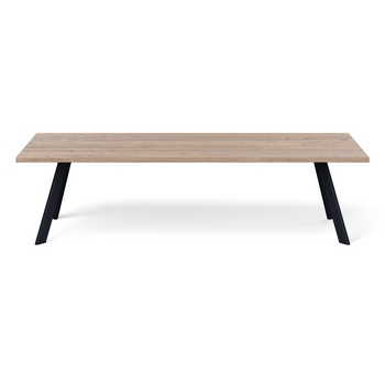 Heal's Madrid Table 280x90cm Grey Oak Straight Edge Filled