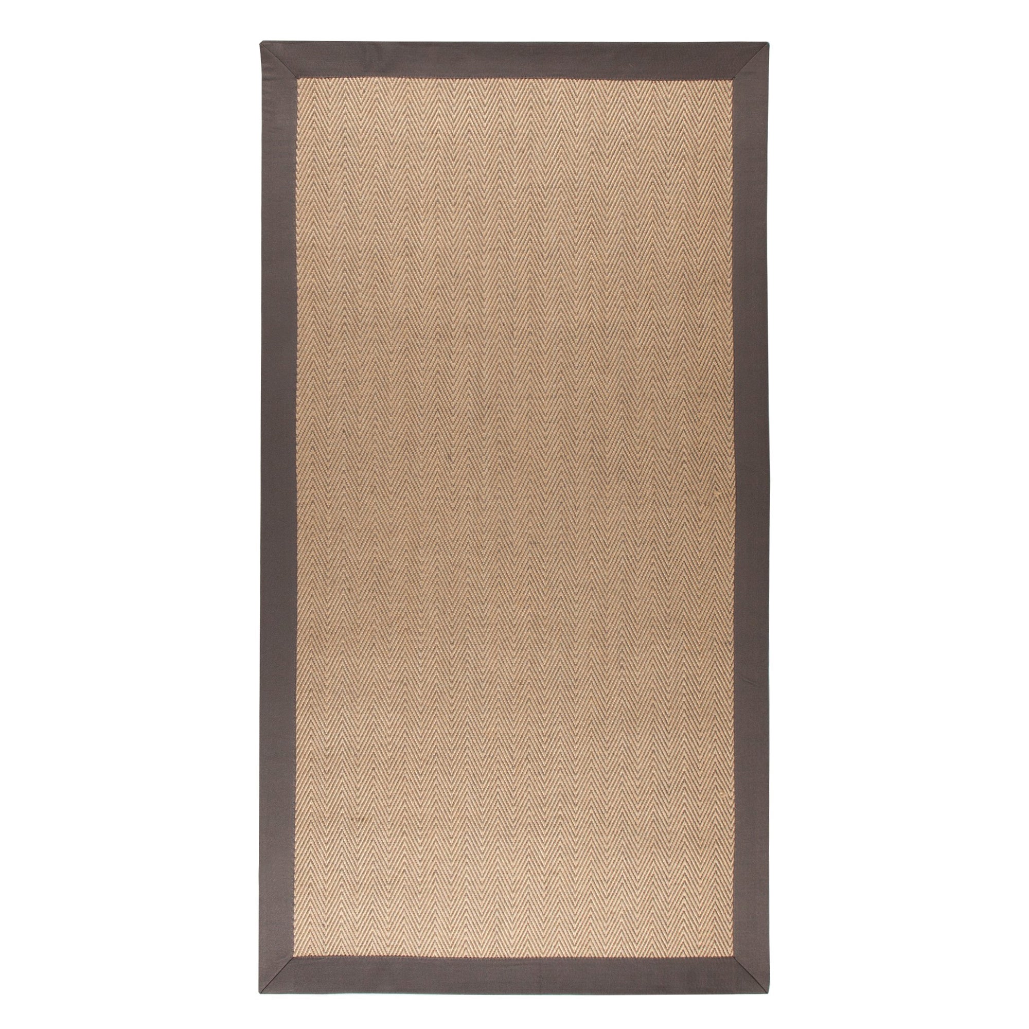 Natural Fibre Herringbone Rug Natural Brown