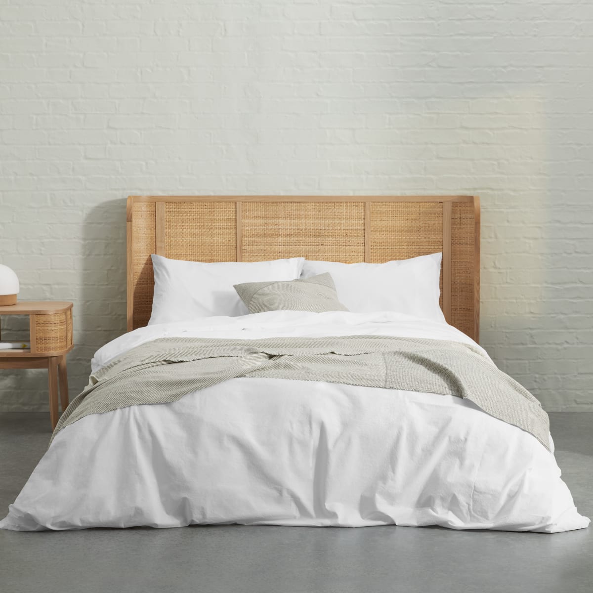 Zana Organic Cotton Stonewashed Duvet Cover + 2 Pillowcases, King, White 