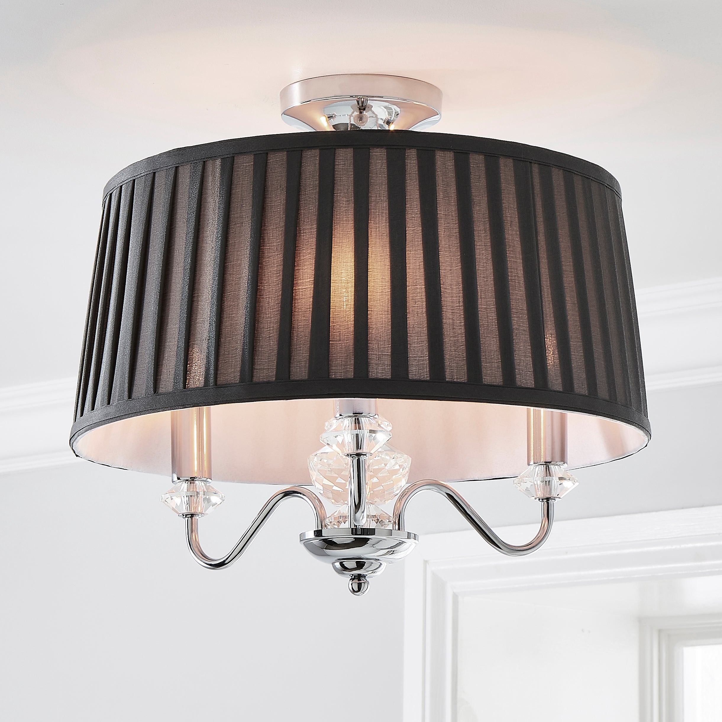 Dorma Genevieve 3 Light Semi Flush Fitting Chrome
