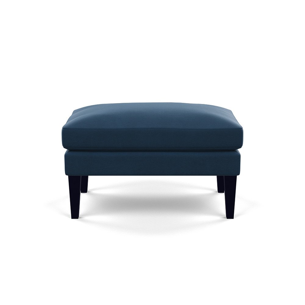 Heal's Wallis Ottoman Smart Velvet Pacific Black