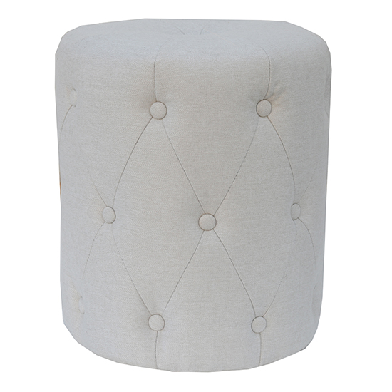 Zebulon Round Fabric Stool In Natural