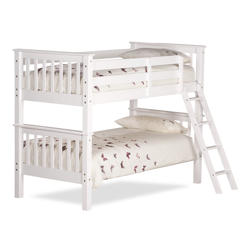 Oxford White Wooden Bunk Bed Frame - 3ft Single