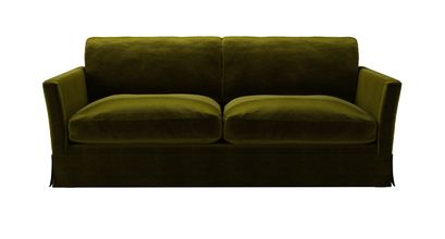 Otto 3 Seat Sofa Bed in Olive Cotton Matt Velvet - sofa.com