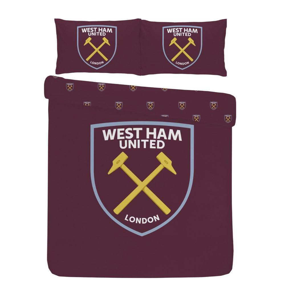 West Ham United FC Crest Duvet Cover Set in Burgundy