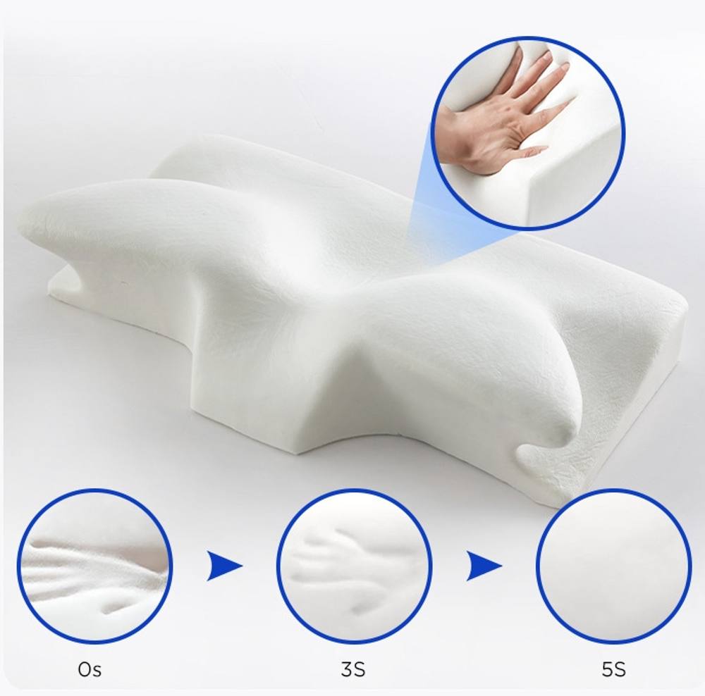 Obasyhig Black Memory Foam Pillow For Side Sleepers, Cervical Pillow For Relax in White